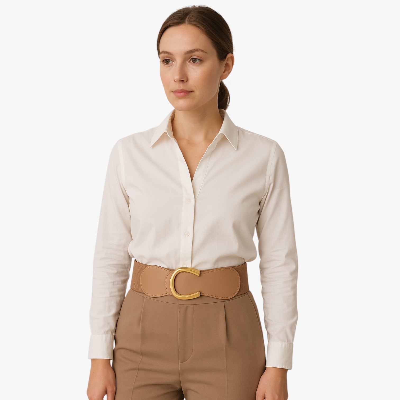 Elise | Lange elastische Taille mit goldener Schnalle