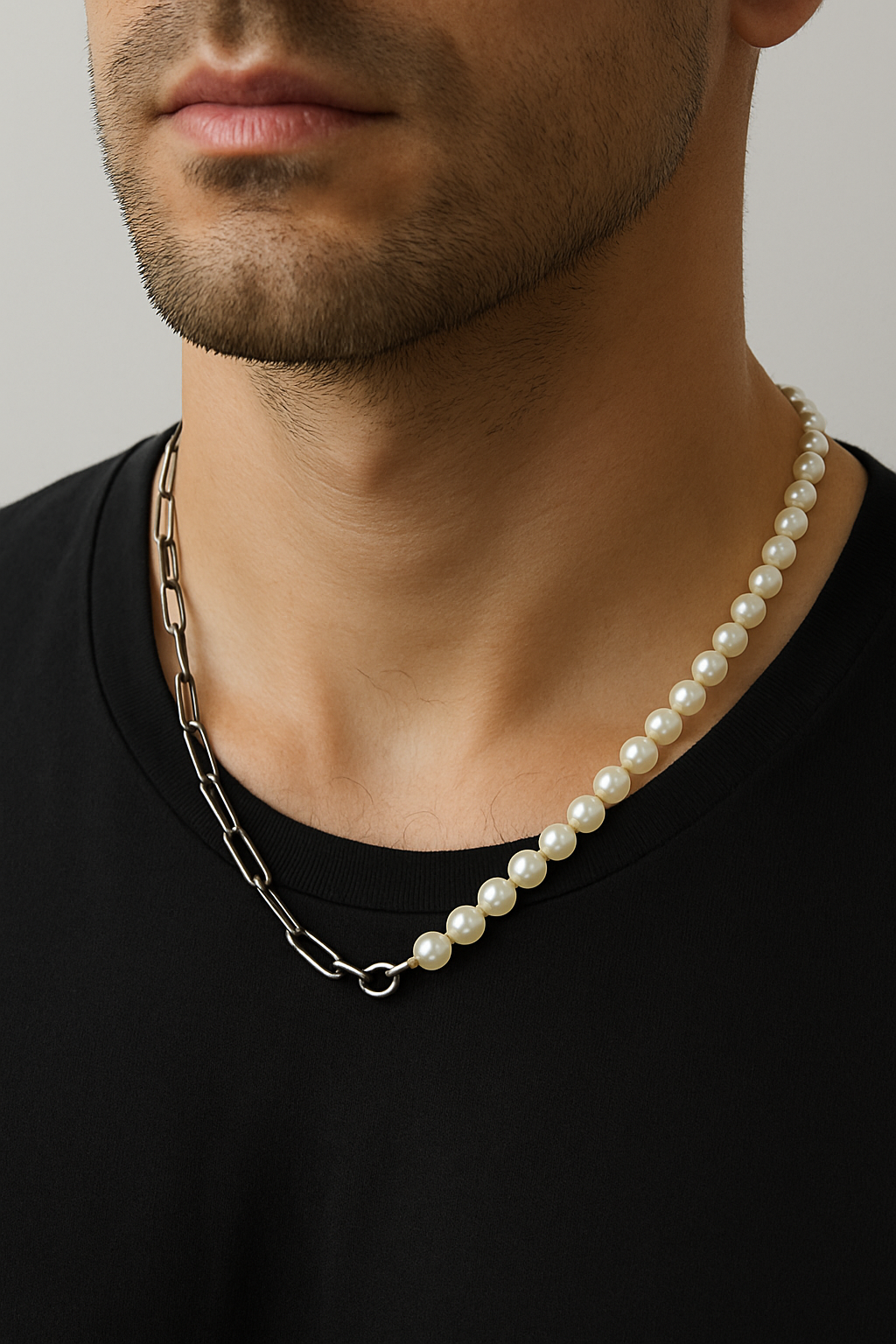 Louis | Hybrid-Perlenkette mit Gliederkette