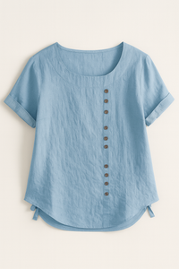 Amelia | Damen Leinenbluse mit Knopfleiste