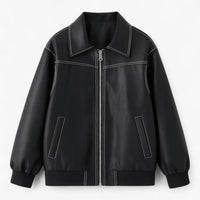 Fiore - Damen Chic Imitationsleder Jacke