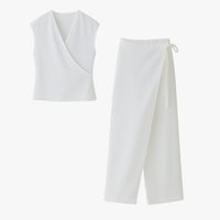 Alessia | Damen-Set Unifarben – Bluse & Hose