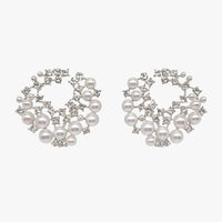 Hazel | Ohrhänger aus Silber mit Perlen und Zirkonia im Retro-Luxus-Stil