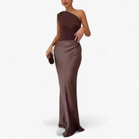 Lucie | Damen Asymmetrisches Maxikleid