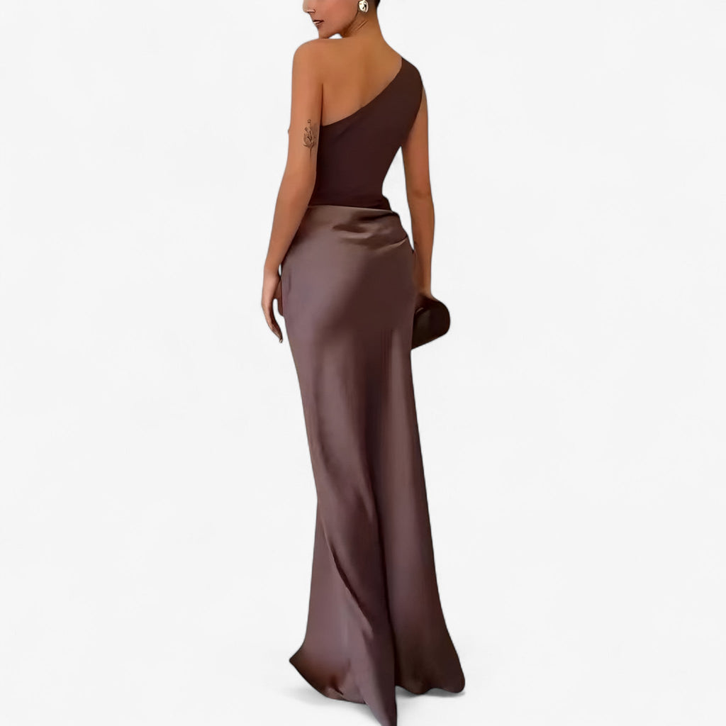 Lucie | Damen Asymmetrisches Maxikleid
