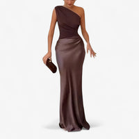 Lucie | Damen Asymmetrisches Maxikleid