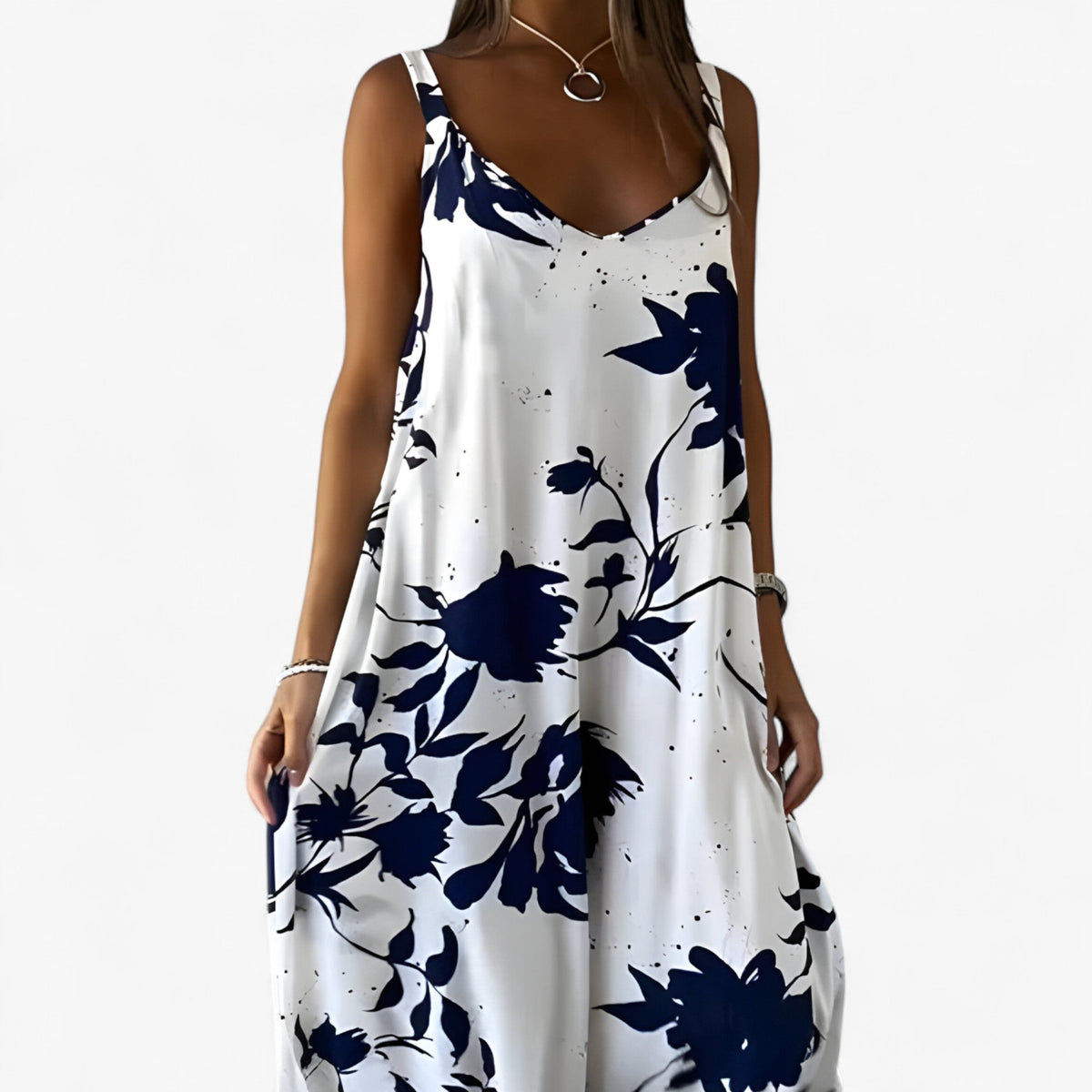 Daniela | Damen Baumwoll Sommerkleid Ärmellos Floral