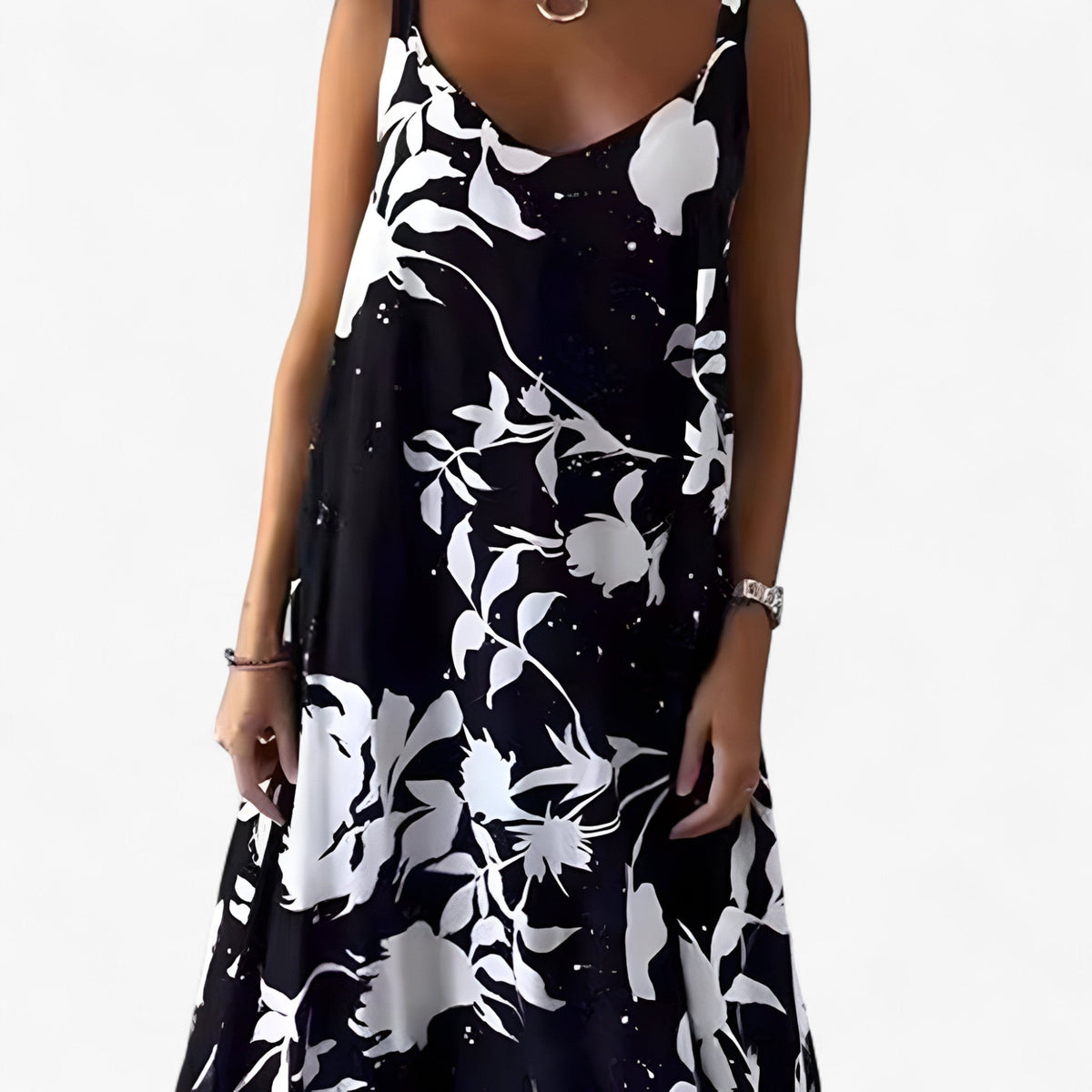 Daniela | Damen Baumwoll Sommerkleid Ärmellos Floral