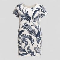 Carmine | Damen Bequemes Casual Sommerkleid mit Naturdruck