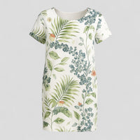 Carmine | Damen Bequemes Casual Sommerkleid mit Naturdruck