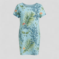 Carmine | Damen Bequemes Casual Sommerkleid mit Naturdruck