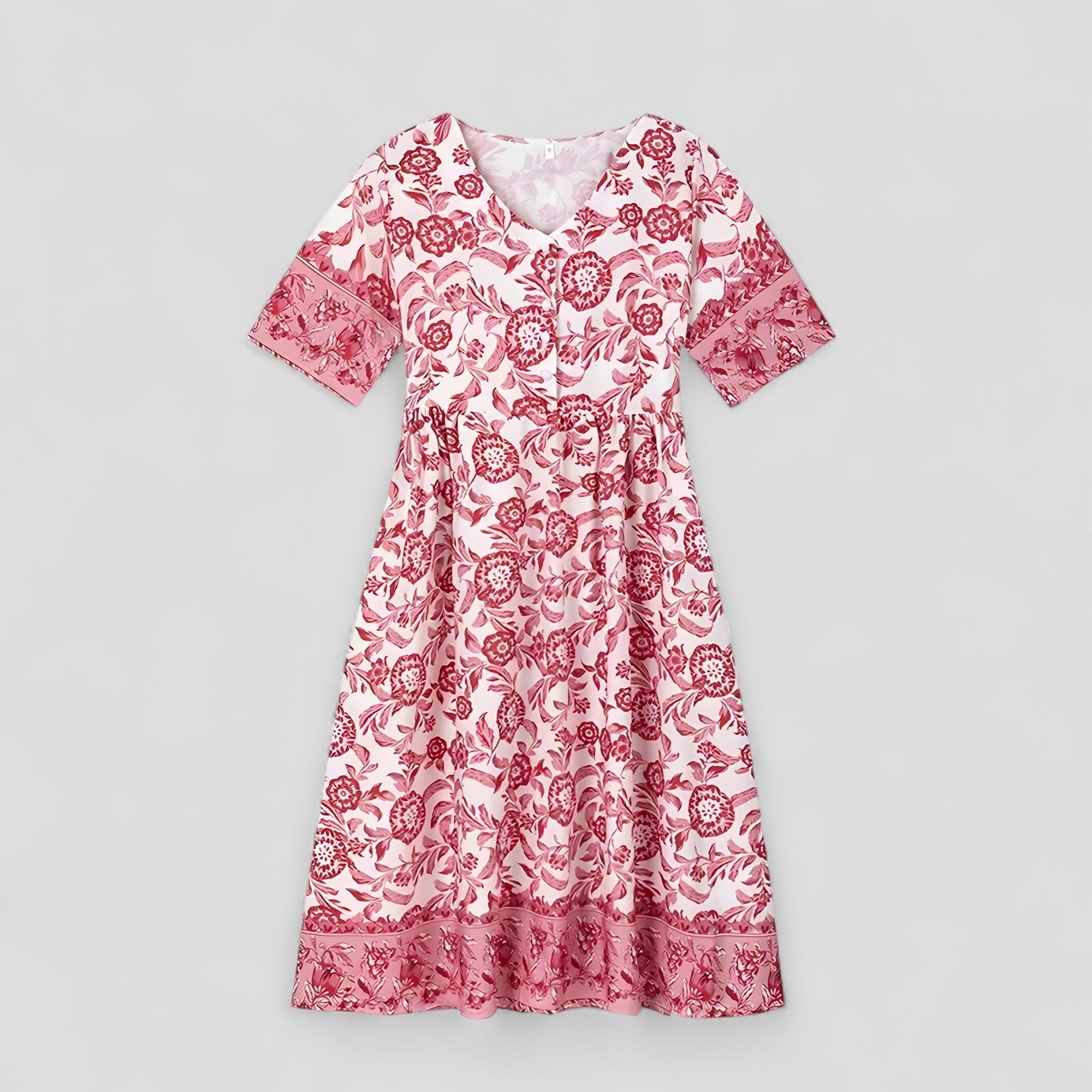 Micola | Damen Elegantes Blumenmuster Sommerkleid