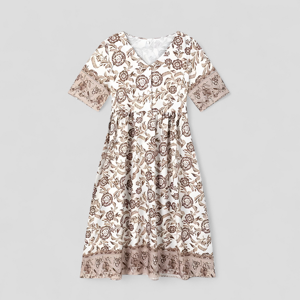 Micola | Damen Elegantes Blumenmuster Sommerkleid