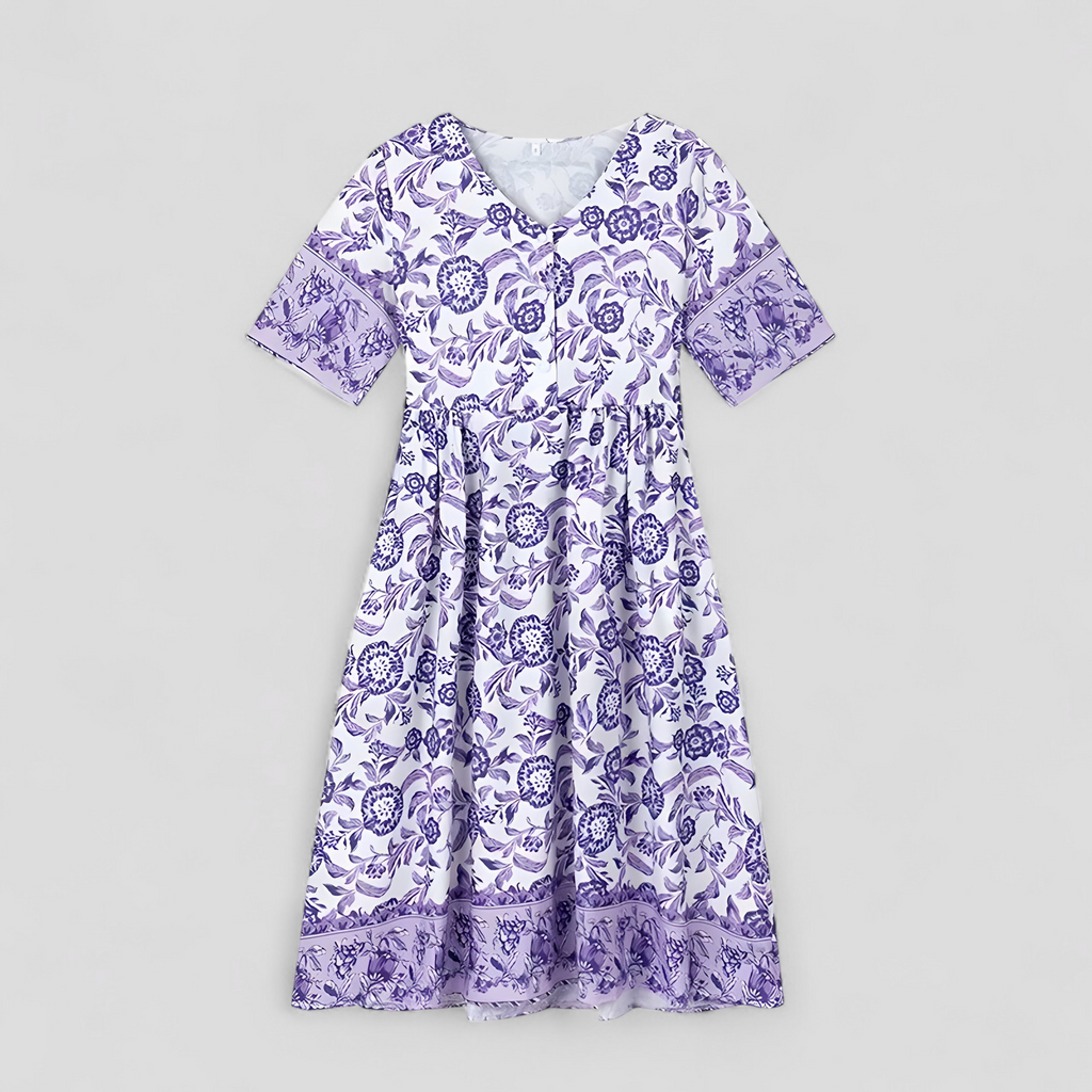 Micola | Damen Elegantes Blumenmuster Sommerkleid