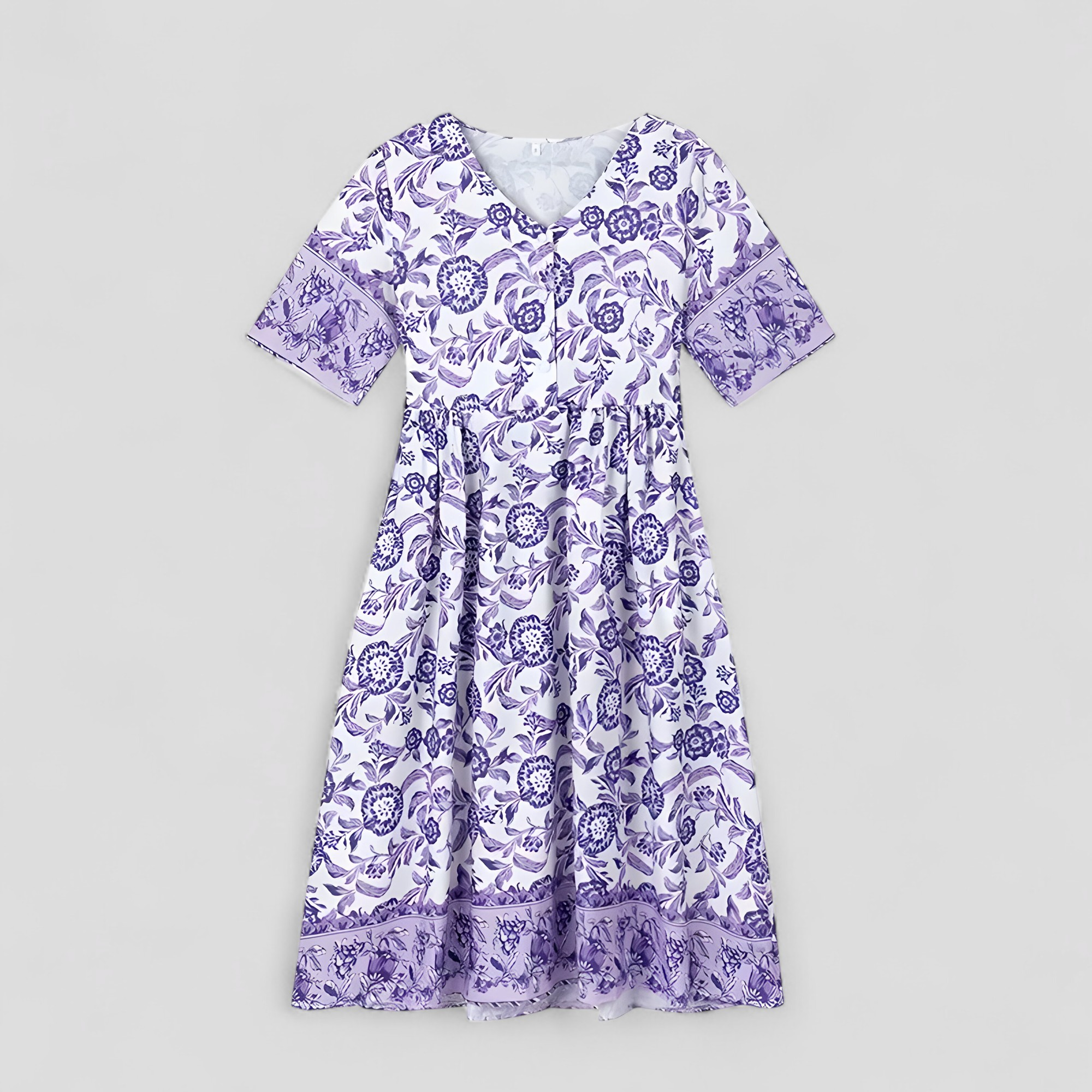 Micola | Damen Elegantes Blumenmuster Sommerkleid