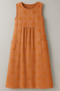 Bethany | Damen Elegantes Midi Kleid mit Taschen