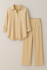 Claudia | Damen Elegantes Sommer Set mit Bluse und Hose