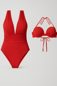 Camille | 2 in 1 Damen V-Ausschnitt Badeanzug