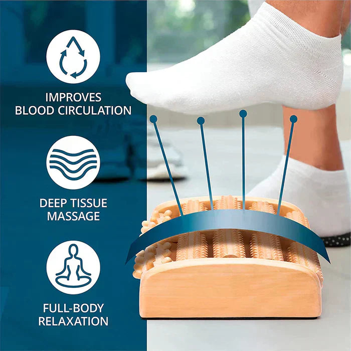 FootEase™ - Holz-Fußroller-Massagegerät