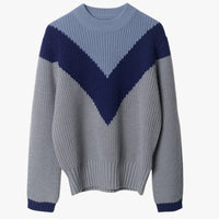 Manilyn | Wärmende Wärme - Grob gestrickter blauer Alpaka-Pullover
