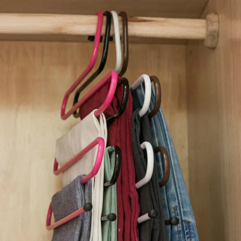 Hosenbügel | 5-lagiges S-förmiges Gestell - Platzsparend im Kleiderschrank