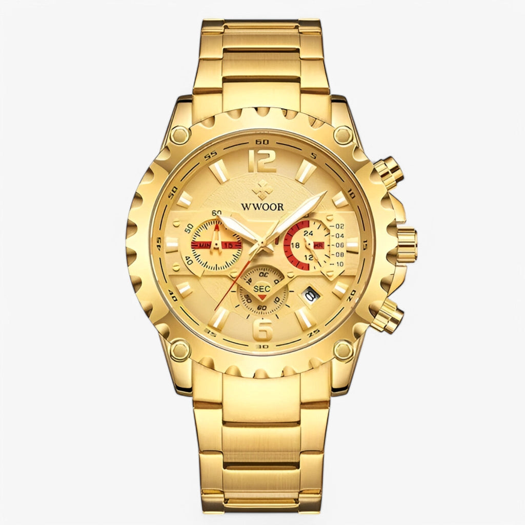 Cleo | Luxuriöse Chronographenarmbanduhr aus rostfreiem Stahla