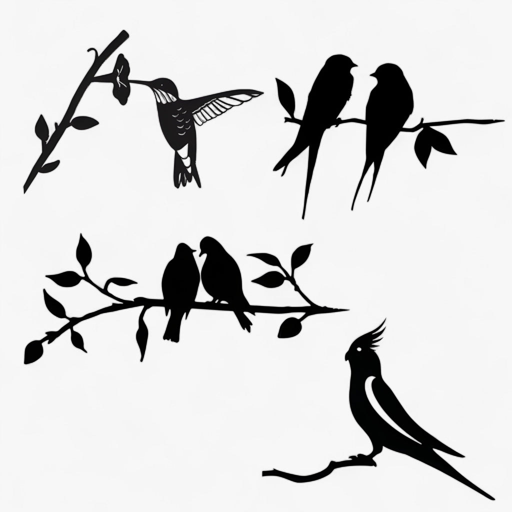 Gartendekoration | Metallvogel-Silhouette – Kunst im Hintergarten