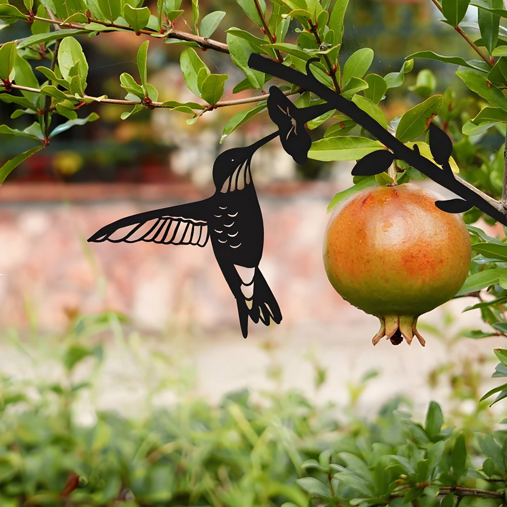 Gartendekoration | Metallvogel-Silhouette – Kunst im Hintergarten