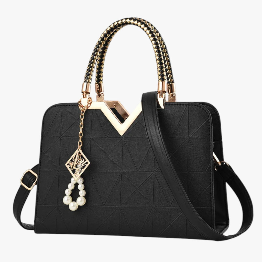 Pamela | Herbst Chic - Elegante Tasche mit Reißverschluss und Perlen