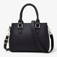 Stylische Leder-Messenger-Tasche mit weichem Pompon