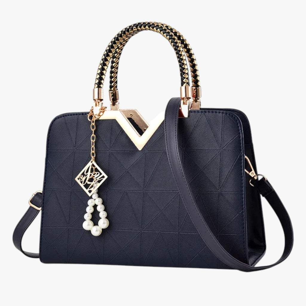 Pamela | Herbst Chic - Elegante Tasche mit Reißverschluss und Perlen