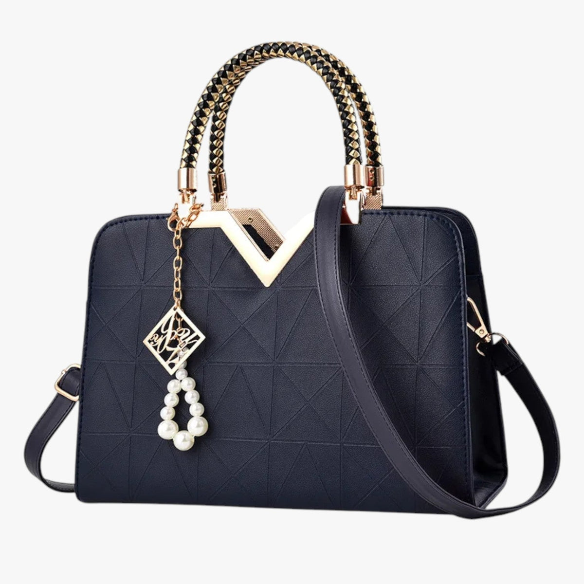 Pamela | Herbst Chic - Elegante Tasche mit Reißverschluss und Perlen