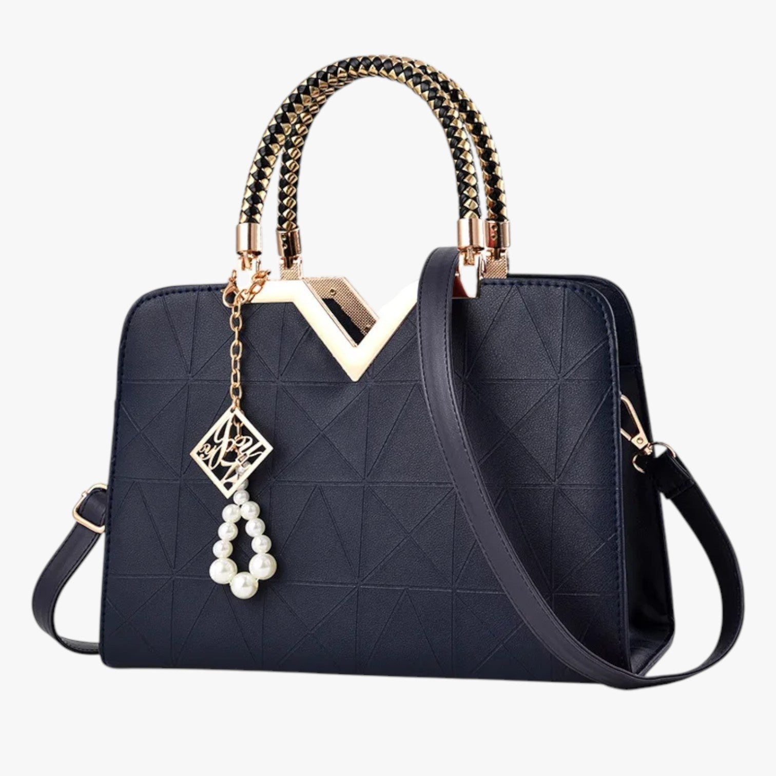 Pamela | Herbst Chic - Elegante Tasche mit Reißverschluss und Perlen