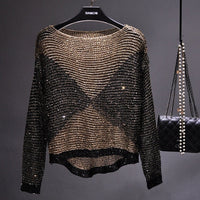 Langärmliges Damen Pailletten-Top – Soraya