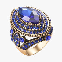 Lia | Boho Vintage Ring mit schwarzem Kristall