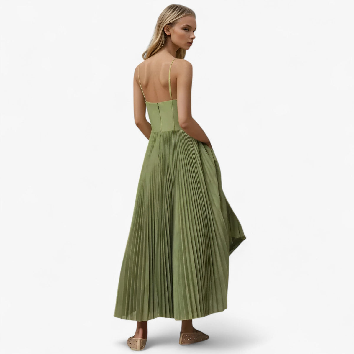 Delia | Plissiertes Maxikleid für Frauen