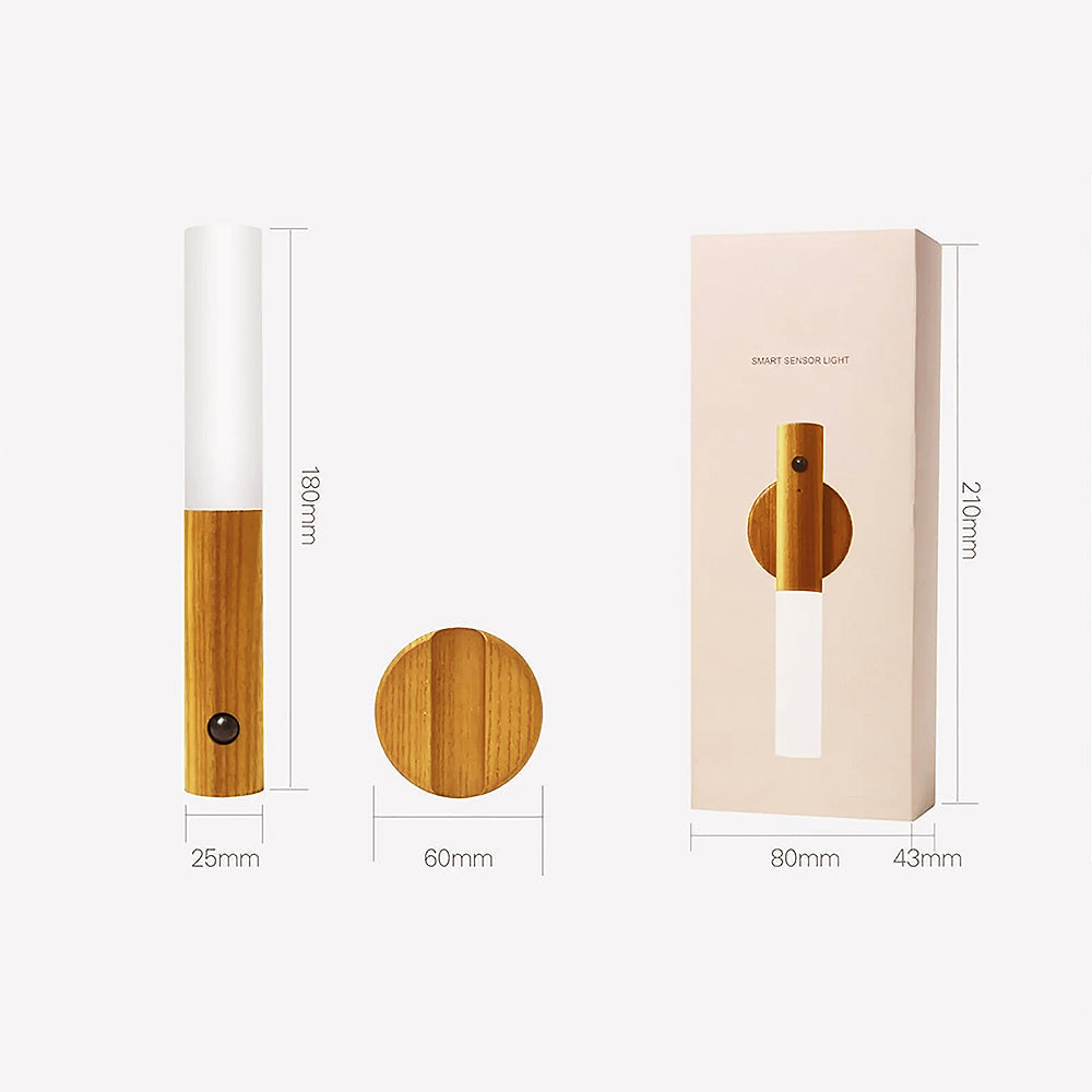Stilvolle magnetische kabellose Lampe mit Holz