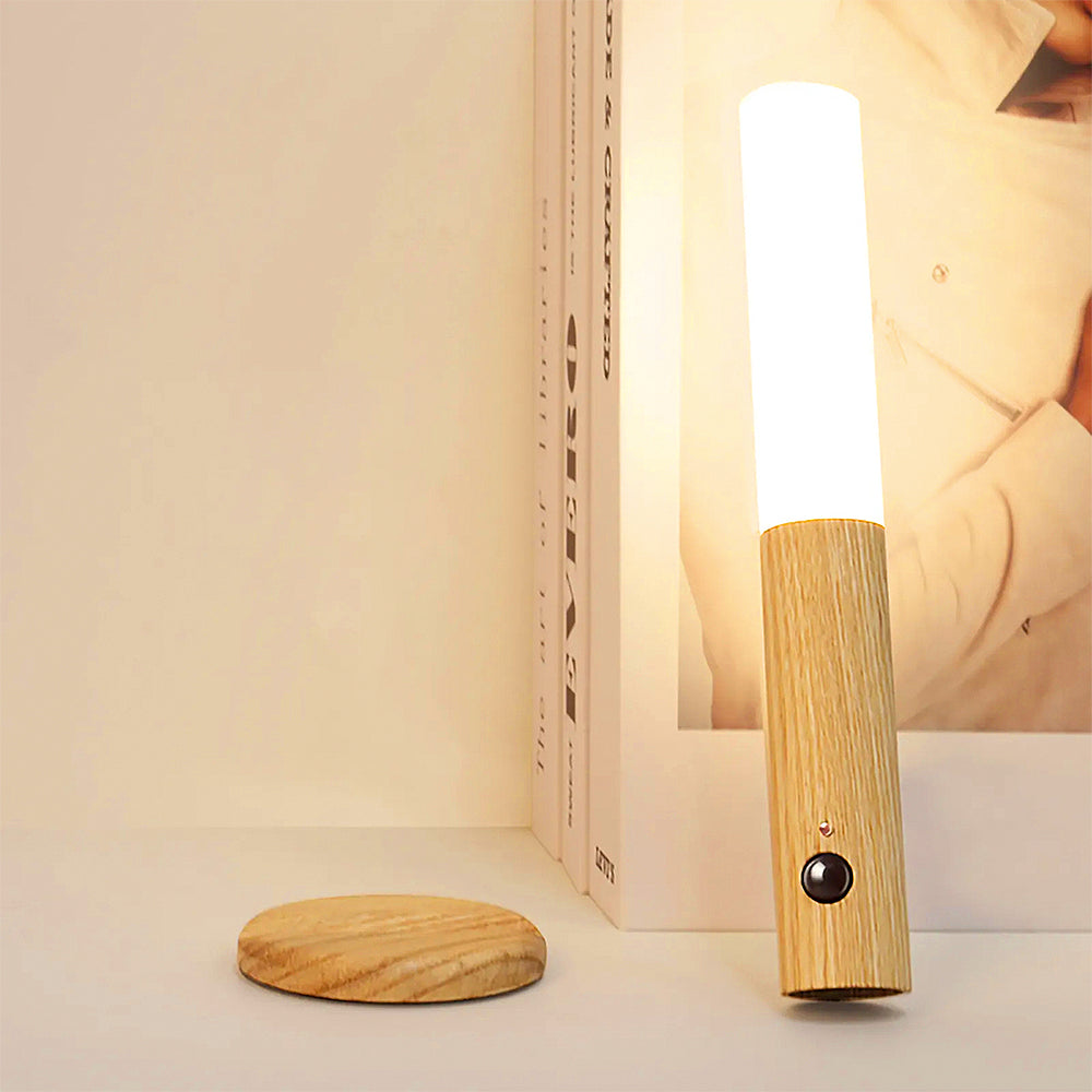 Stilvolle magnetische kabellose Lampe mit Holz