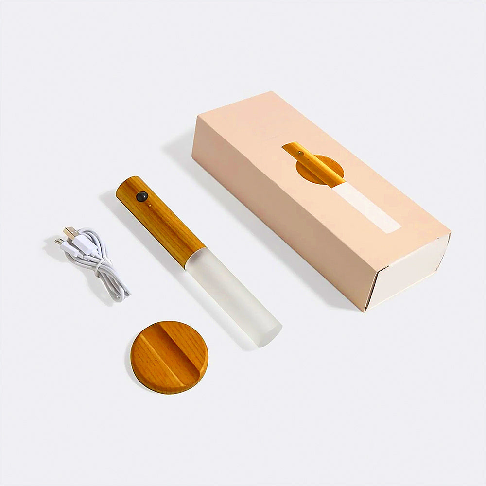 Stilvolle magnetische kabellose Lampe mit Holz