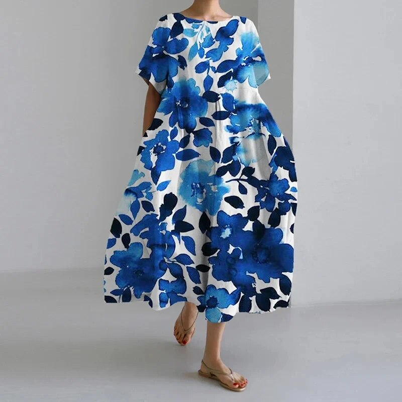 Luftiges Sommer-Maxikleid mit Taillenakzent – Clara