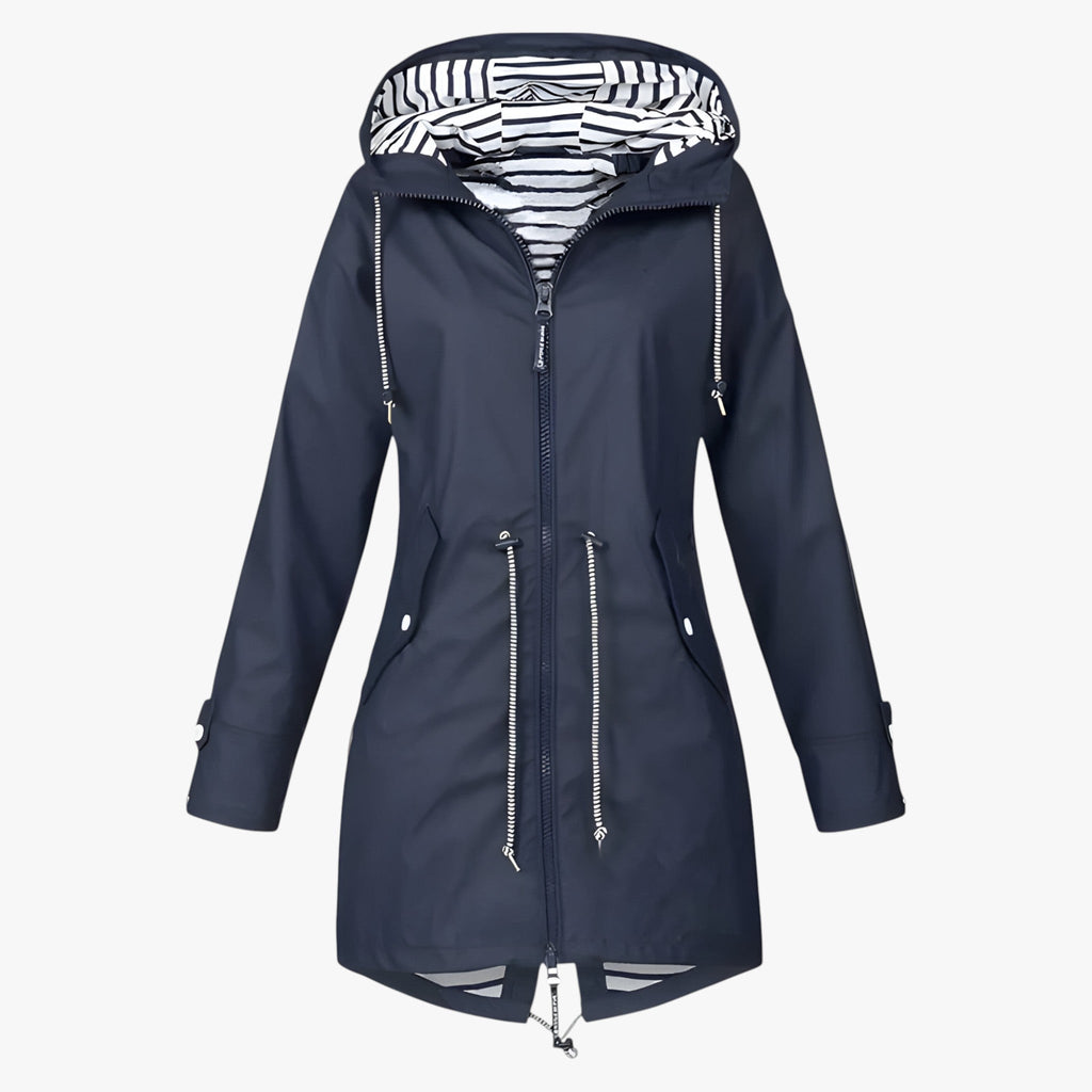 Beatrice | Wasserdichter Parka – Verstellbare Passform mit gestreifter Kapuzenfutter