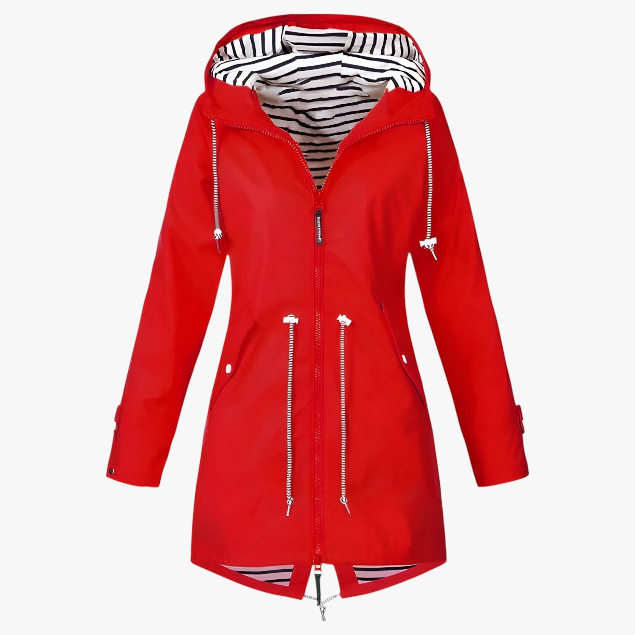 Beatrice | Wasserdichter Parka – Verstellbare Passform mit gestreifter Kapuzenfutter