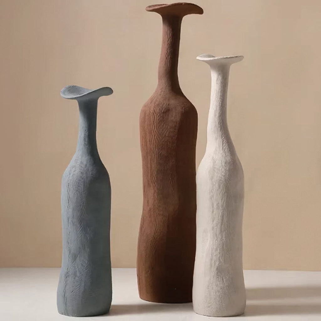 Moderne Morandi-Keramikvase | Schlankes, raffiniertes Akzentstück
