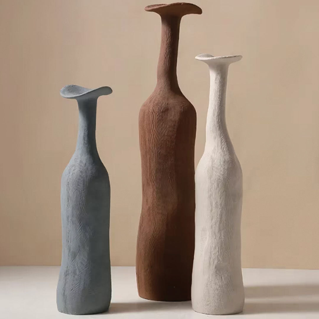 Moderne Morandi-Keramikvase | Schlankes, raffiniertes Akzentstück