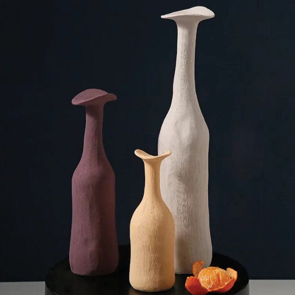 Moderne Morandi-Keramikvase | Schlankes, raffiniertes Akzentstück