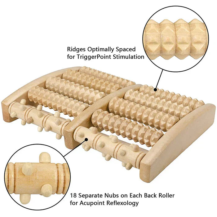 FootEase™ - Holz-Fußroller-Massagegerät