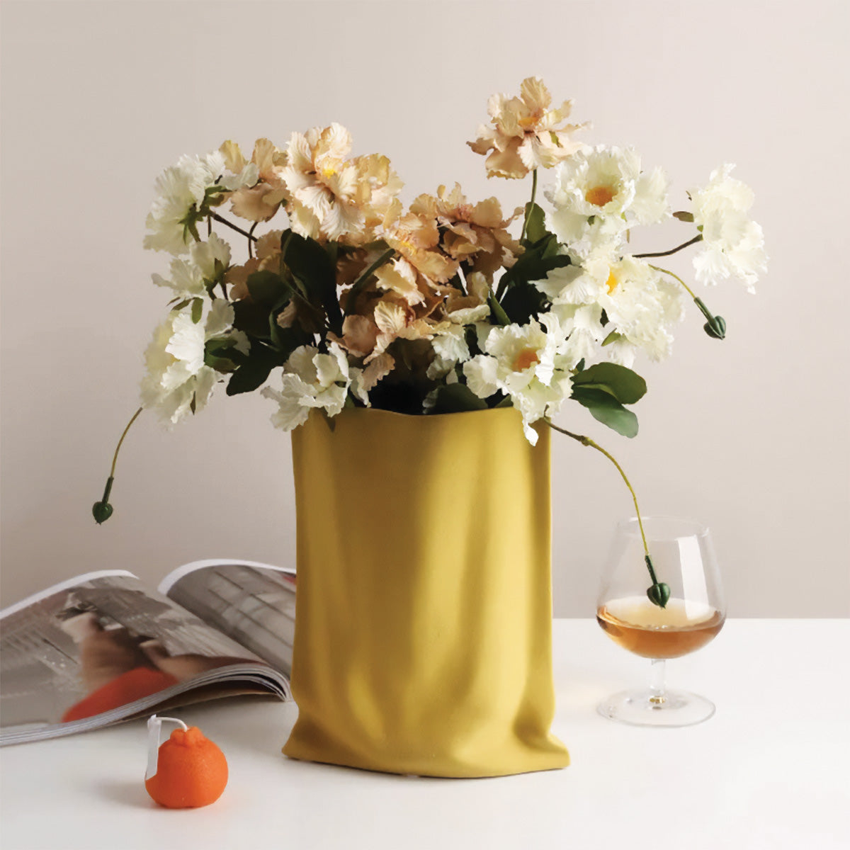 Gefaltete Blumenvase | Zeitgenössische Dekoration, Ideal für Jeden Raum