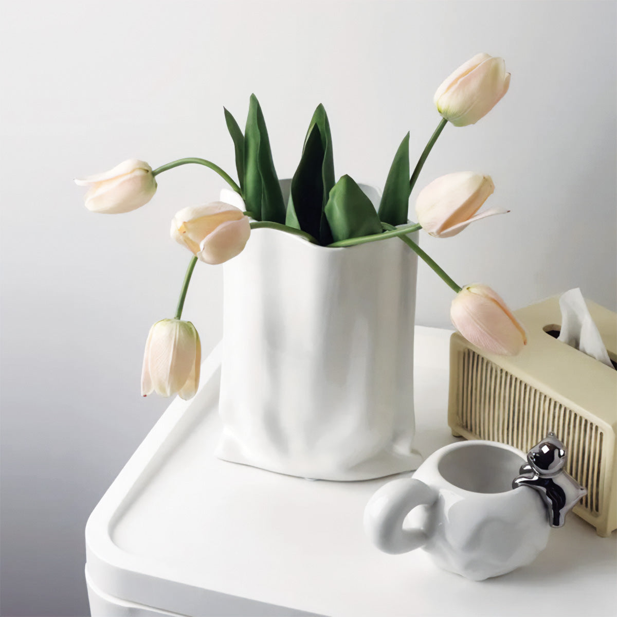 Gefaltete Blumenvase | Zeitgenössische Dekoration, Ideal für Jeden Raum