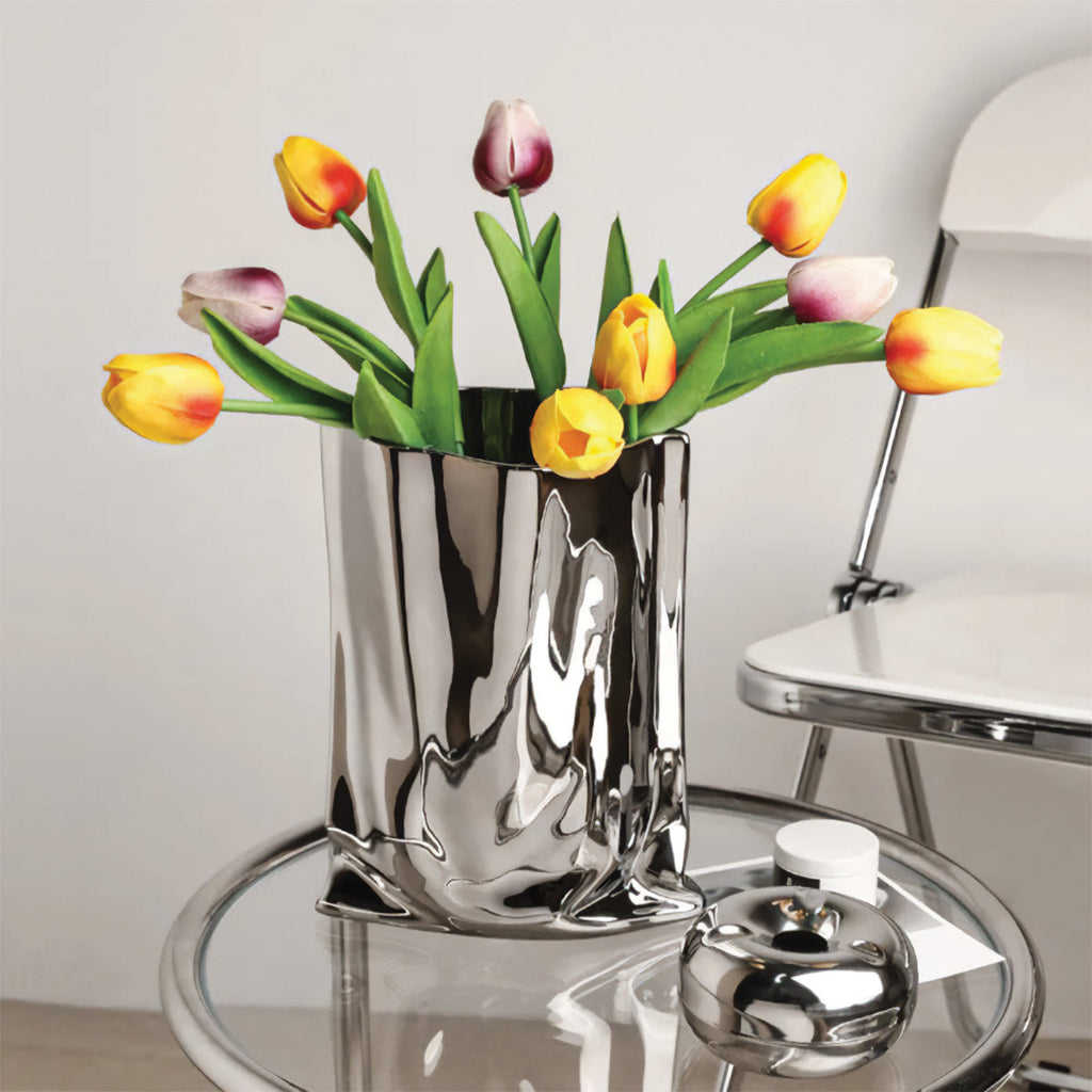 Gefaltete Blumenvase | Zeitgenössische Dekoration, Ideal für Jeden Raum