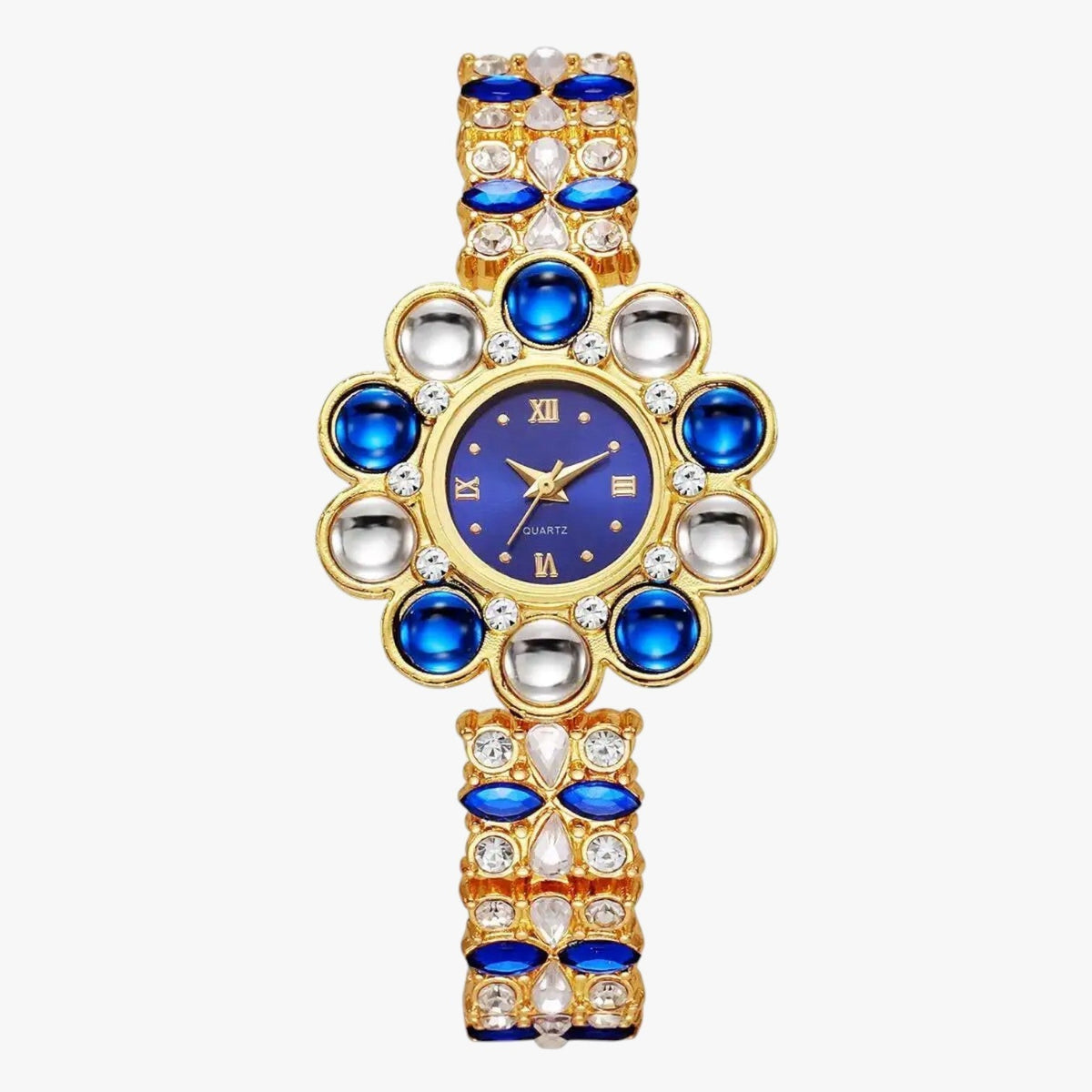 Lilliana | Elegante Armbanduhr mit Blumen-Zifferblatt aus Kristall