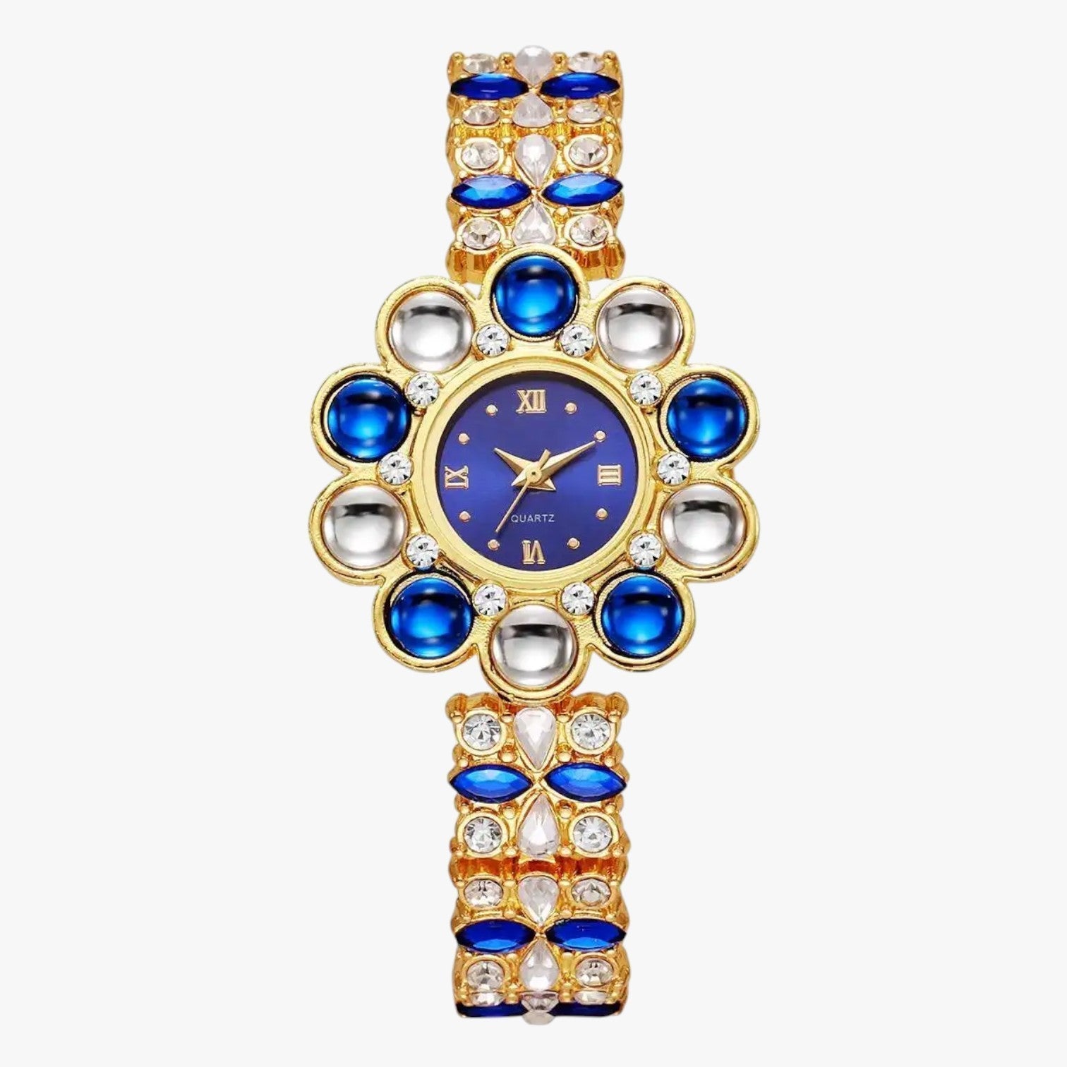 Lilliana | Elegante Armbanduhr mit Blumen-Zifferblatt aus Kristall